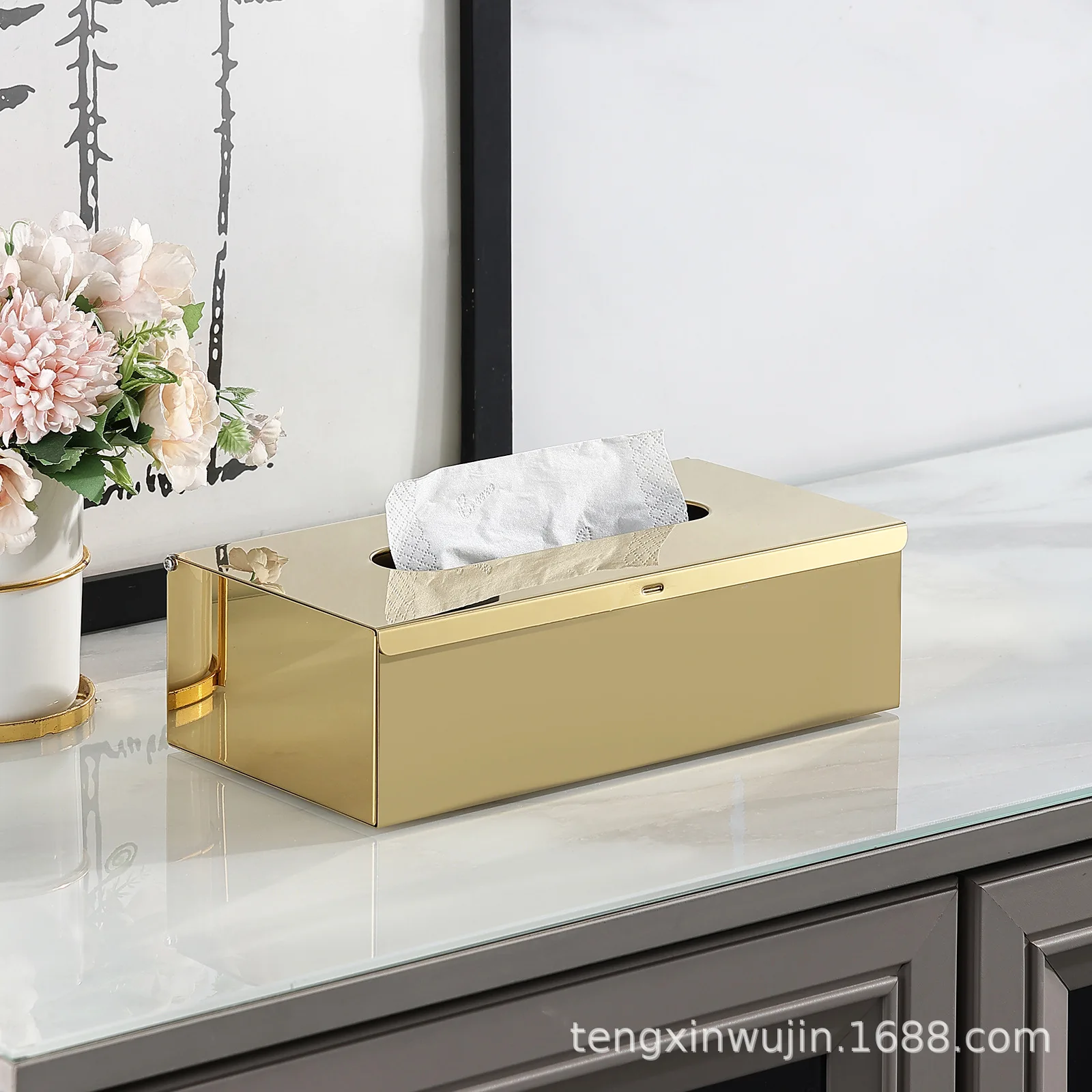 

Stainless Steel Paper Rack Tissue Box Metal Shelf Bathroom Paper Toilet Roll Paper Holder Stand Wall-mounted Rectangular Rack