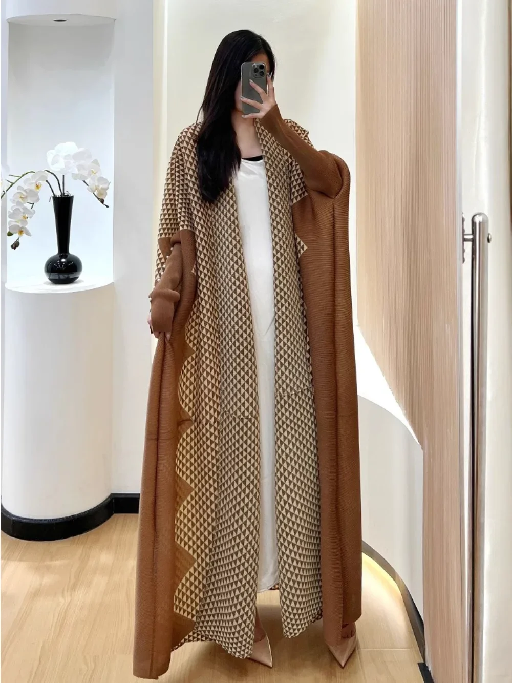 دبي عباية مطوية للنساء فساتين طويلة للعيد سترة قفطان إسلامي رداء جلابية رمضان المغرب قفطان فيستدوس لارجوس 2026 #6