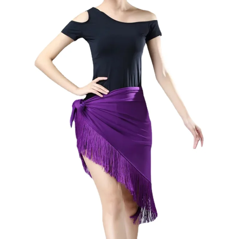 Zwarte Rok Rode Fringe Latin Rok Driehoek Rok Volwassen Sexy Halve Rokken Latin Dance Jurk Vrouwen Hip Pakket Oefenjurk