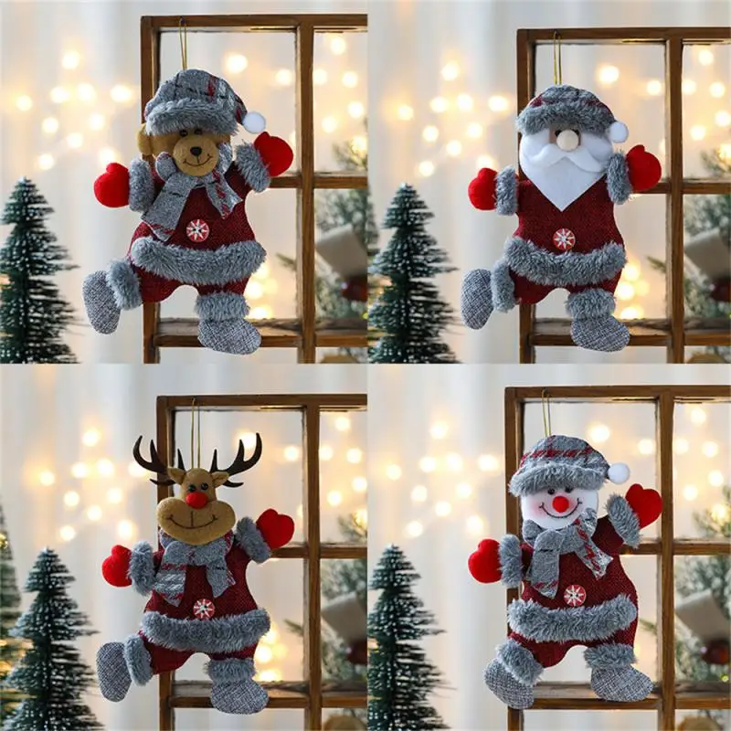 Christmas Tree Accessories Christmas Small Doll Dancing Old Man Snowman Deer Bear Fabric Puppet Small Hanging Gifts