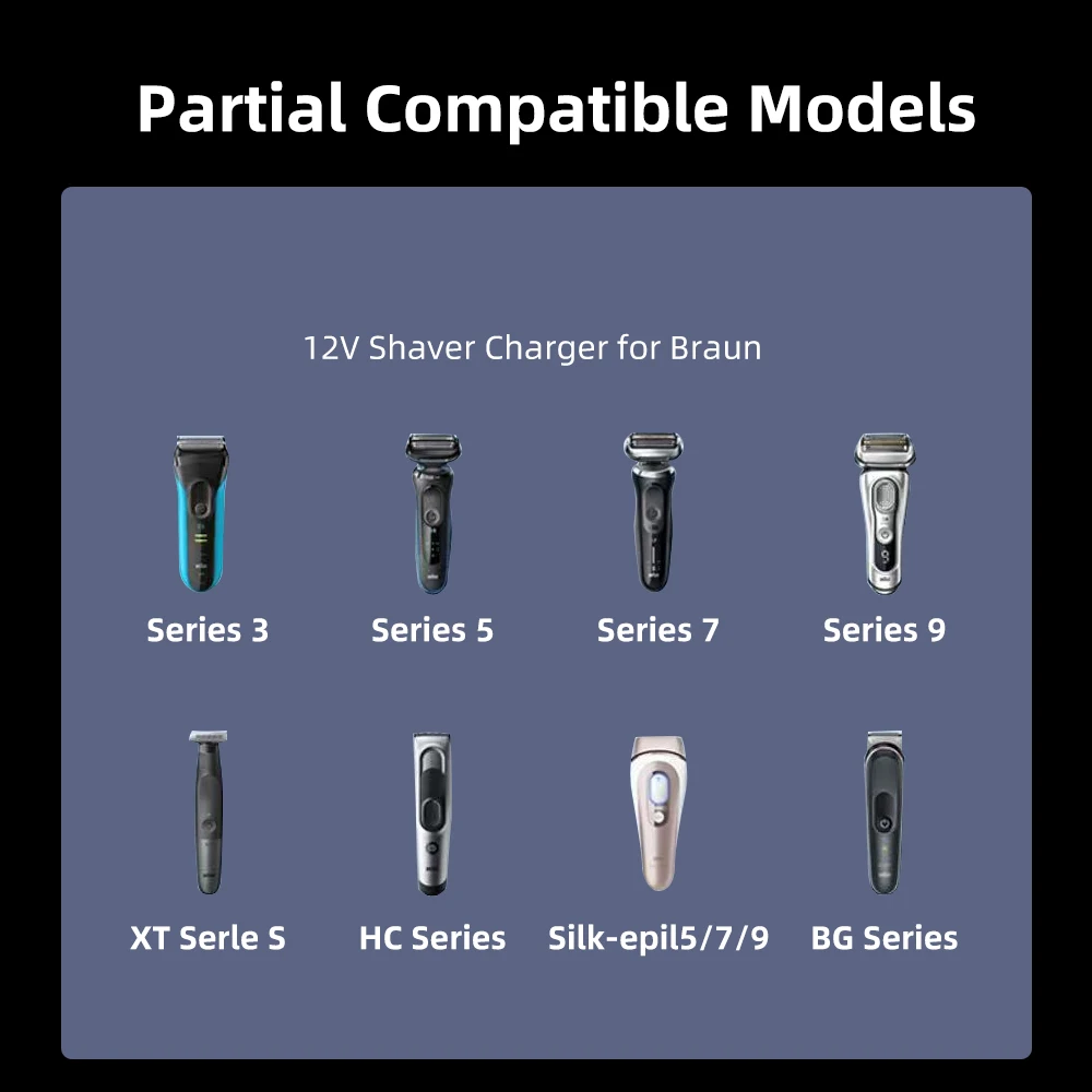 12 В, адаптер зарядного устройства для бритвы типа C, преобразователь зарядки для Braun Series 3 5 7 9 6 1 XT5, разъем питания USB C в постоянный ток