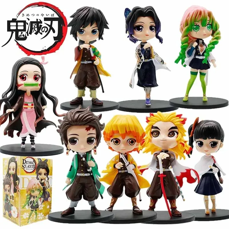 

Набор из 1-8 фигурок Demon Slayer в слепых коробках: Незуко, Танджиро, Зенитсу, Иноске, Кёджуро, Гию. Милые Qposket ПВХ-модели, игрушки, подарок для детей.
