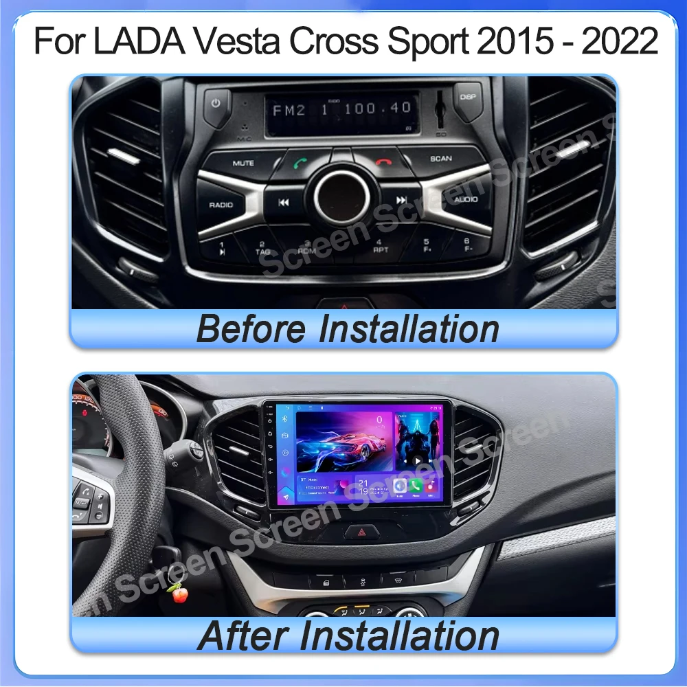 Android 15 For LADA Vesta Cross Sport 2015 - 2022 Car Radio Multimedia Video Player Bluetooth Mirror Link Touch Screen RDS WIFI