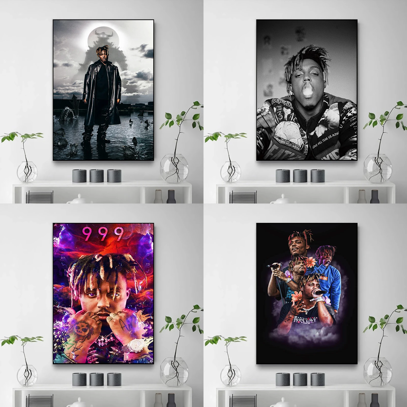 Juice Wrld Rap Hip Hop Singer Poster Wall Posters Painting on Canvas Home Accessory Paintings for Bed Room Decor Art Decorations