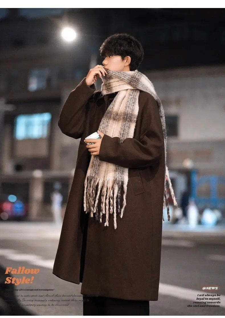 

Мужское пальто из шерстяной смеси, темно-синее, с воротником Сабрина, базовое, незаменимое, основное, центральное, ключевое, согревающее