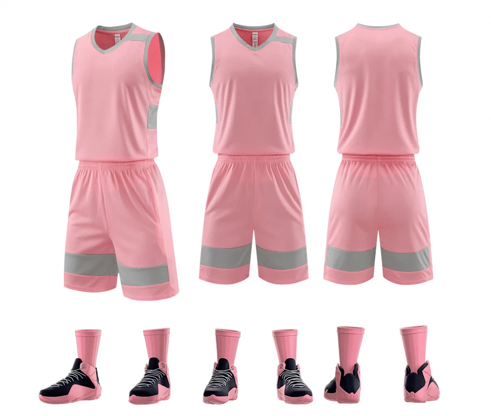 High Quality Double-sided Wearable Men Basketball Sets Uniforms Breathable Quick-drying Sports Suits MenBasketball Jerseys