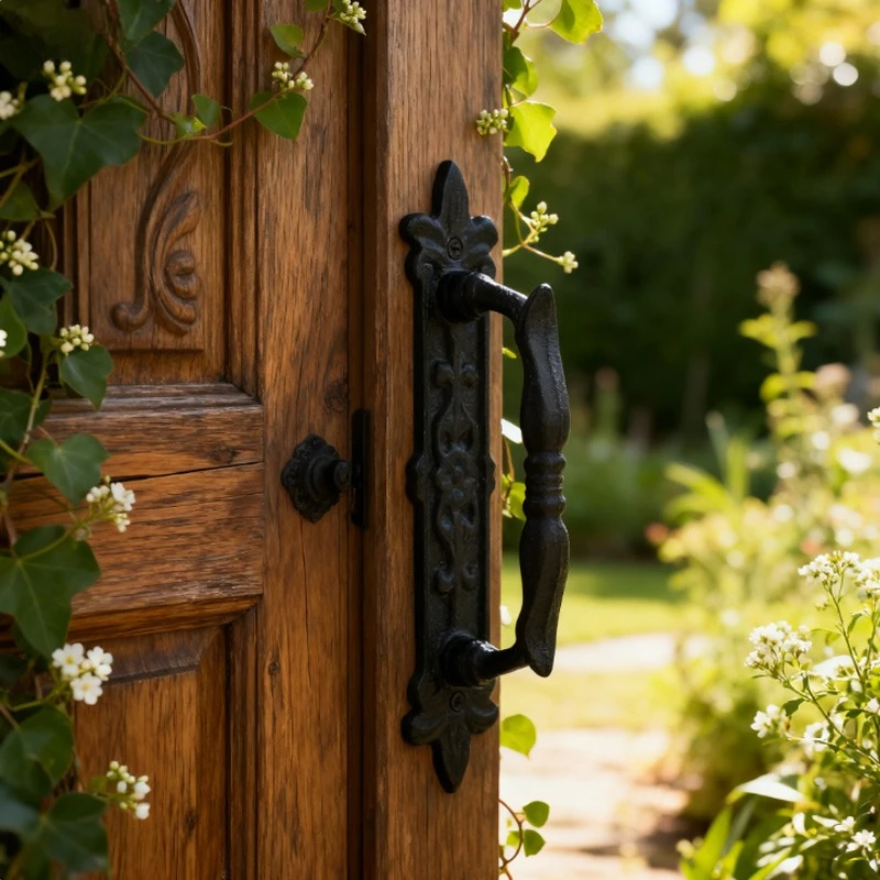 الأوروبي الرجعية الحديد الزهر مقابض الأبواب مقاومة للضغط الصدأ واقية أدراج خزائن مقابض حديقة فناء جدار الزينة