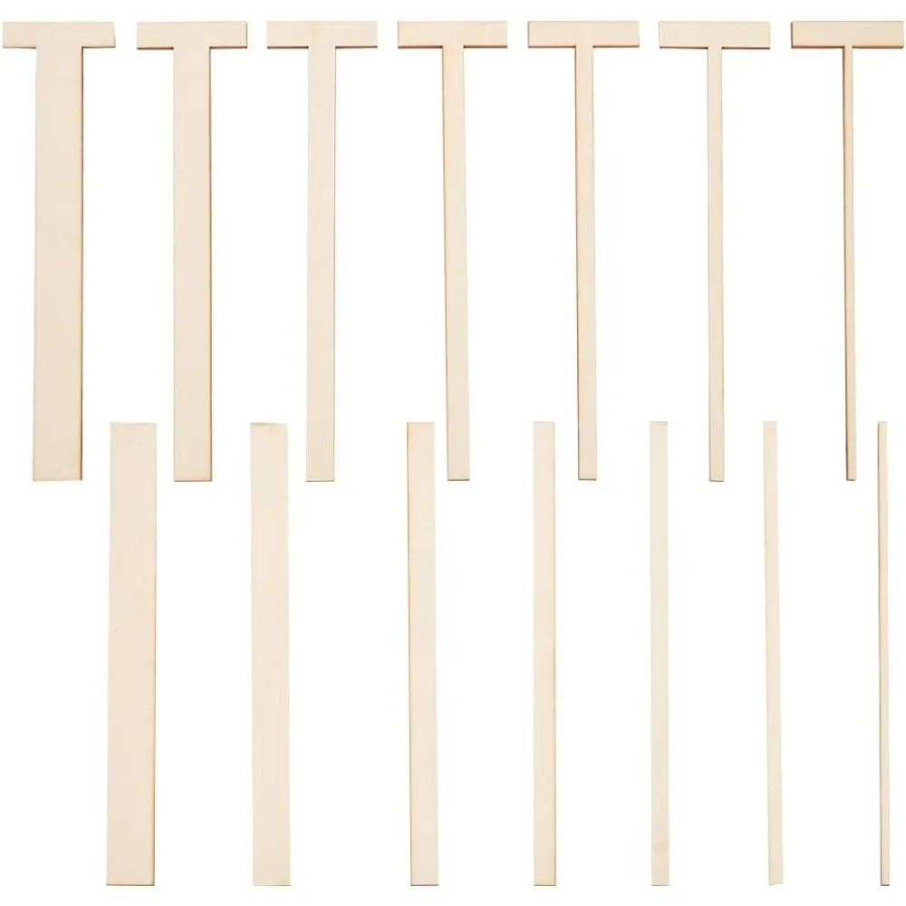 14 PCS Wooden Bookbinding Tools, Wooden Hand Tools, Long and T-Shaped and Straight Edges, for Books with Spine, Double Cover