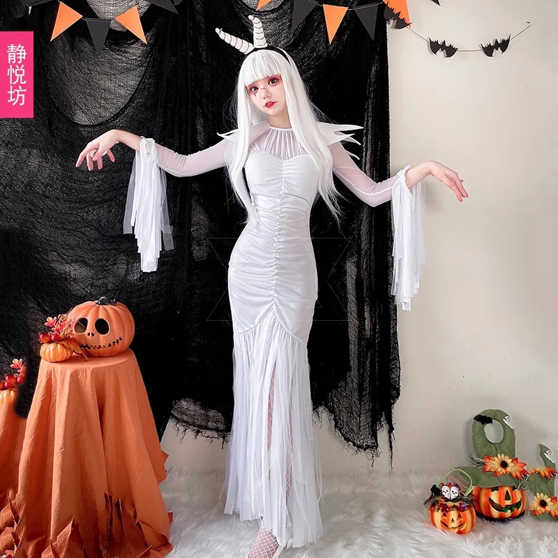 Sexy Devil Queen Costume Dr for Adults Tight Fit Bar Nightclub Witch DS Long Skirt loween Par Theme Women's Faion