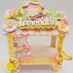 3D Lemonade Cart Metal Cutting Dies for DIY Scrapbooking Album Paper Cards Decorative Crafts Embossing Die Cuts New 2024