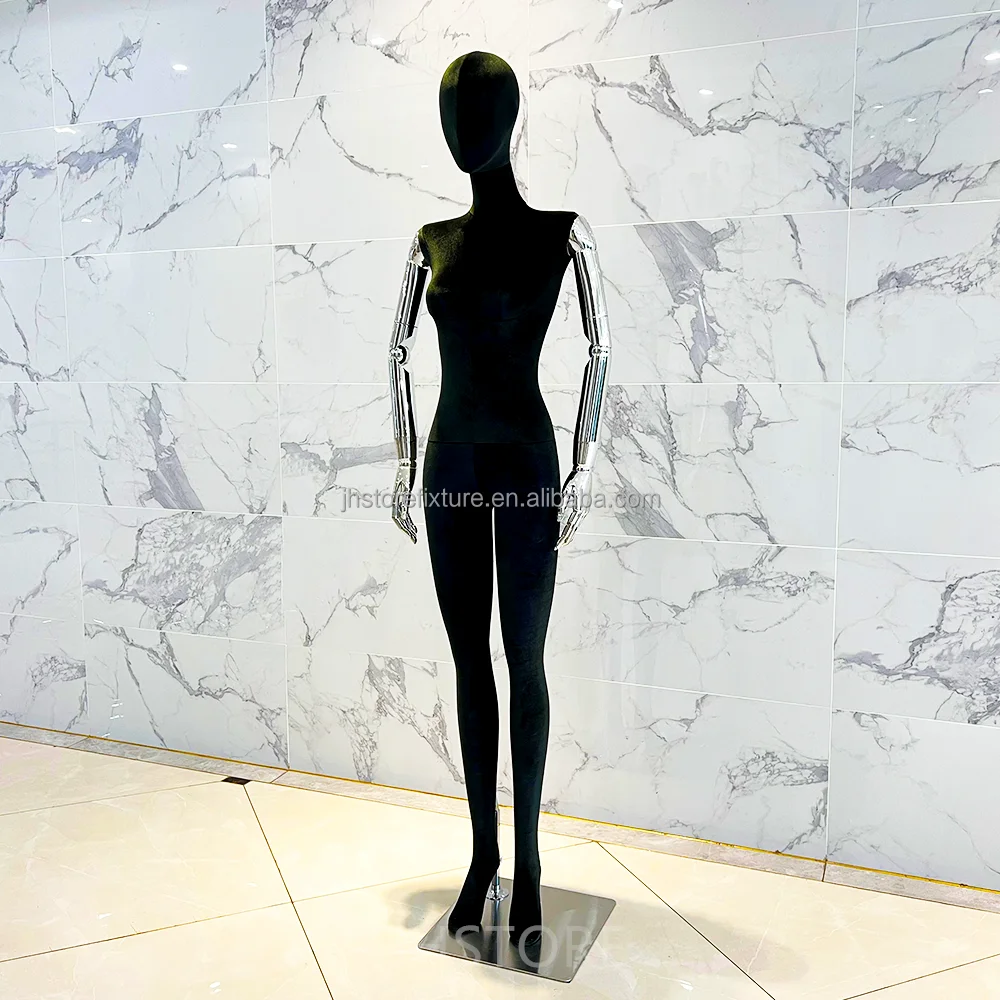 

Wholesale price high tail golden arm velvet manikin Full body female full body manikin Adjustable female model 1 PCS