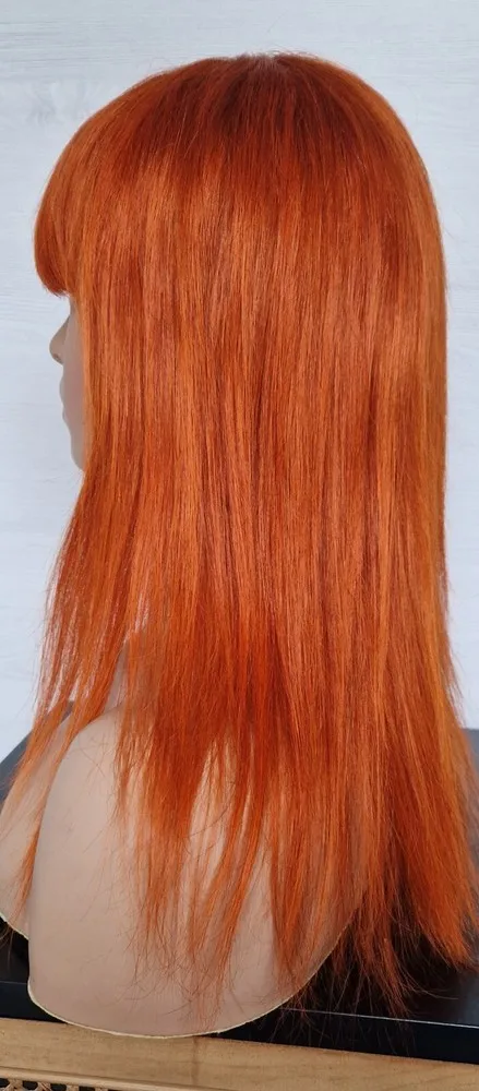 Parrucca arancione brillante zenzero ramato ramato rosso parrucca classica con cappuccio