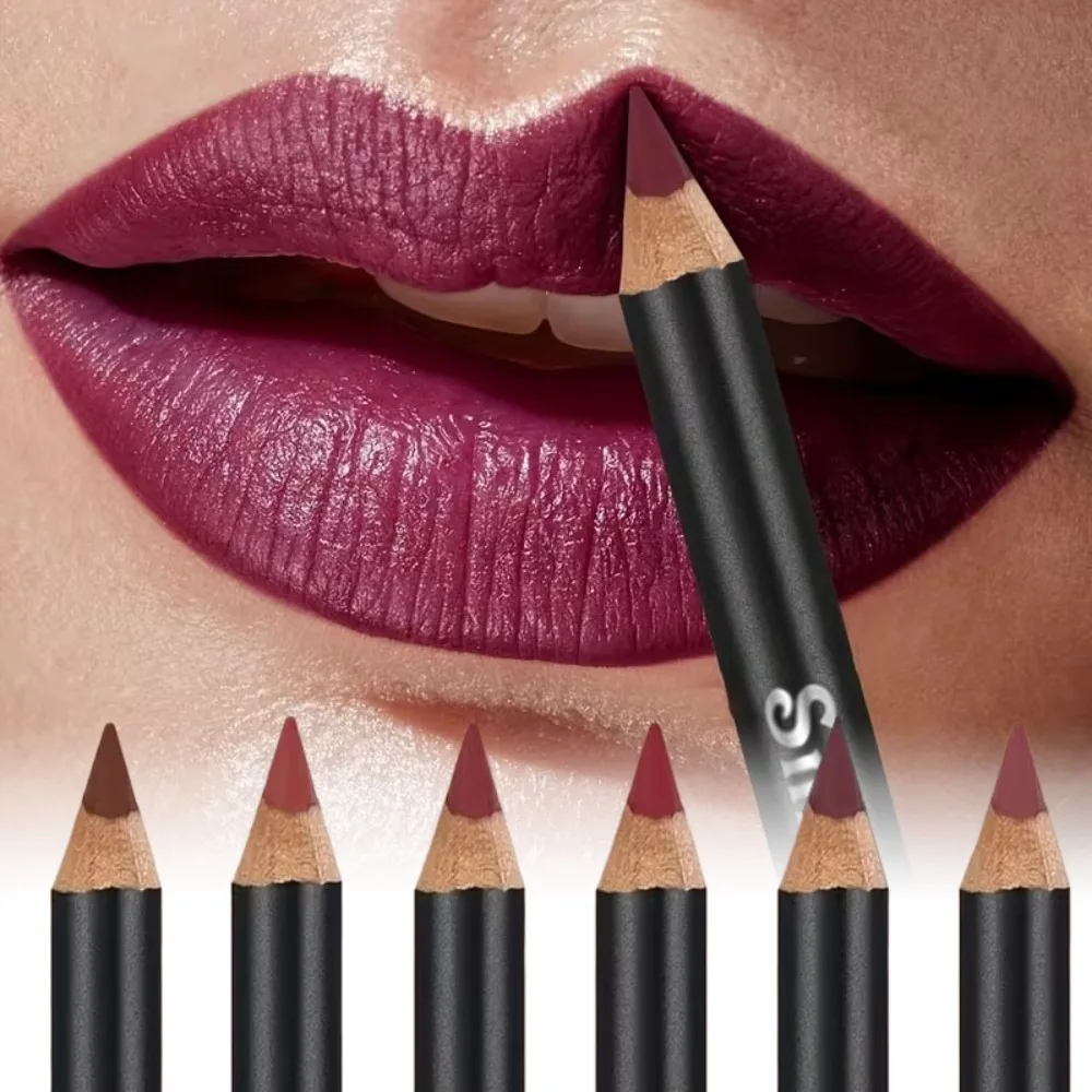 Crayon à lèvres mat longue tenue waterproof, rouge, contour, teinte, rouge à lèvres hydratant, non-transfert, maquillage des lèvres, 12 couleurs, cosmétique