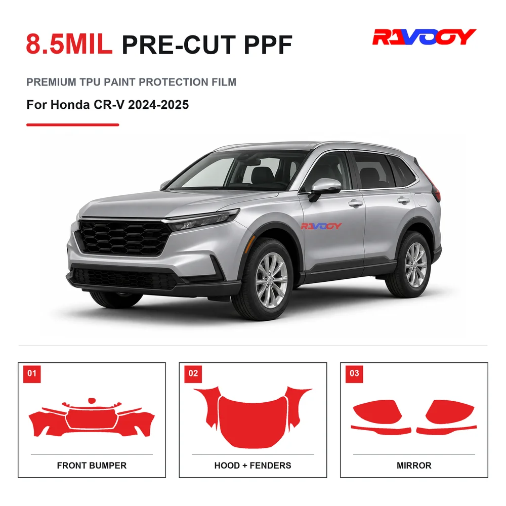 Precut PPF For Honda CR-V 2024-2025 8.5mil TPU Clear Paint Protection Film Self Healing Hydrophobic UV Stone Chip Guard