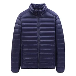 Solid Lightweight Winter Warm Parkas Standing Collar Cotton Down Padding Parkas For Men Casual Thick Jackets Male Winter Coats