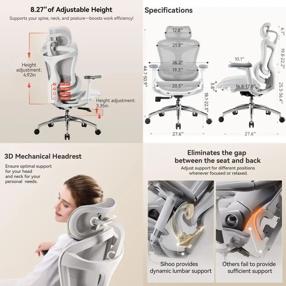 Ergonomic Office Chair with Adjustable Lumbar Support