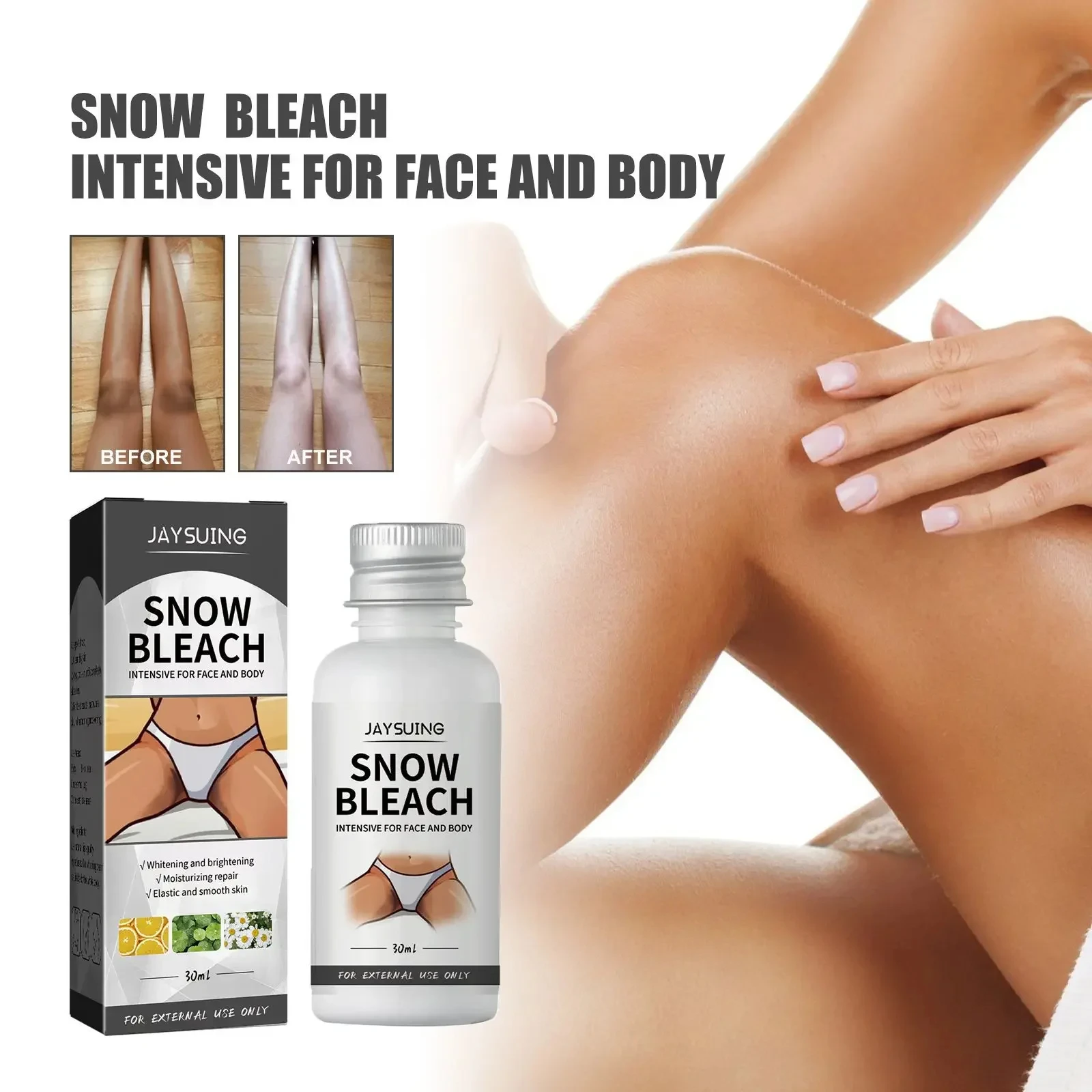 Face and Body Whitening Snow Bleach Cream Fast Bleaching Brighten Inner Thigh Cream Bleach for Intimate Area