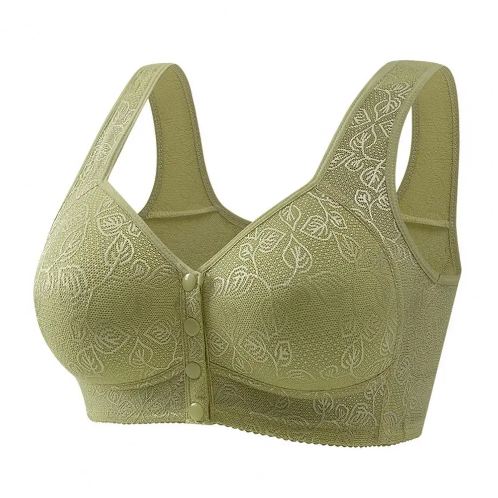 

Хлопковый бюстгальтер пуш-ап для пожилых женщин, полное покрытие, бюстгальтеры с застежкой спереди, дышащий поддерживающий бюстгальтер, подтягивающие бюстгальтеры с подкладкой