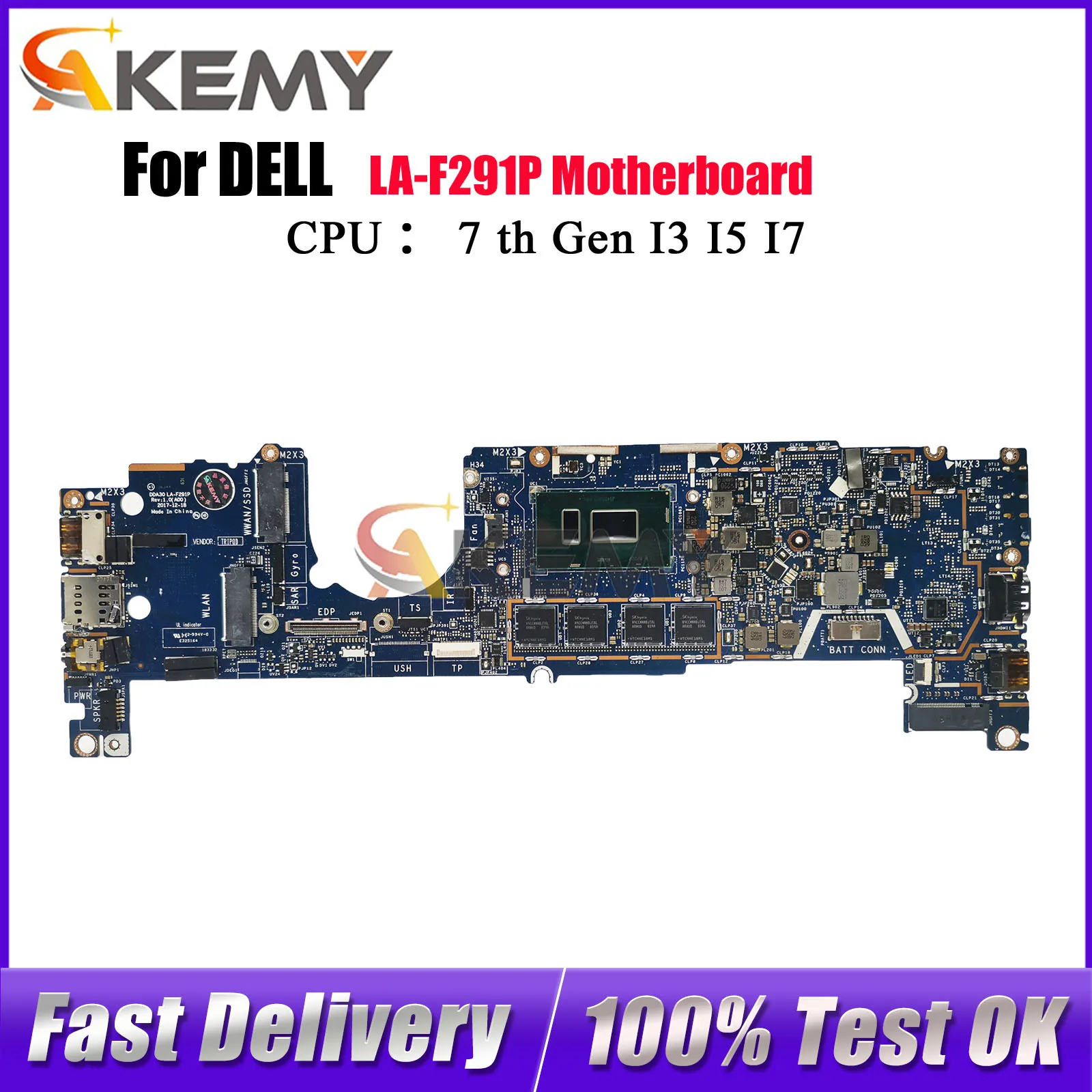 

Материнская плата для ноутбука Dell Latitude 13 7390 2 в 1 DDA30 LA-F291P CN-02PK0W 071V71 0441WF 041M0M 0XMNM2, протестировано в порядке