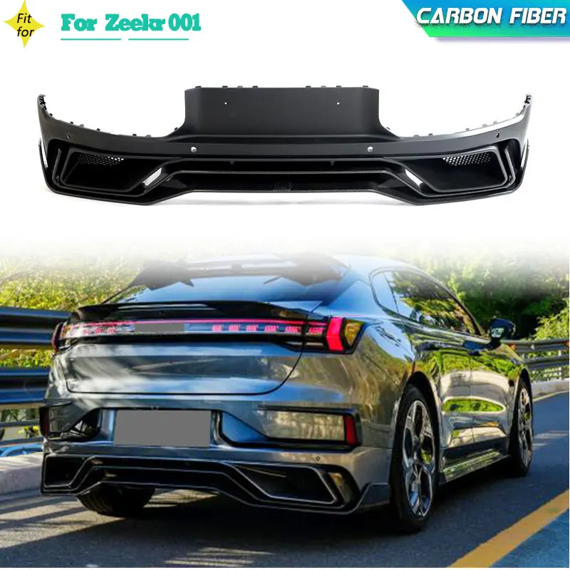 

Carbon Fiber and FRP Car Rear Bumper Diffuser Lip Spoiler For Zeekr 001 2021-2023 Racing Rear Diffuser Apron Protector Guard