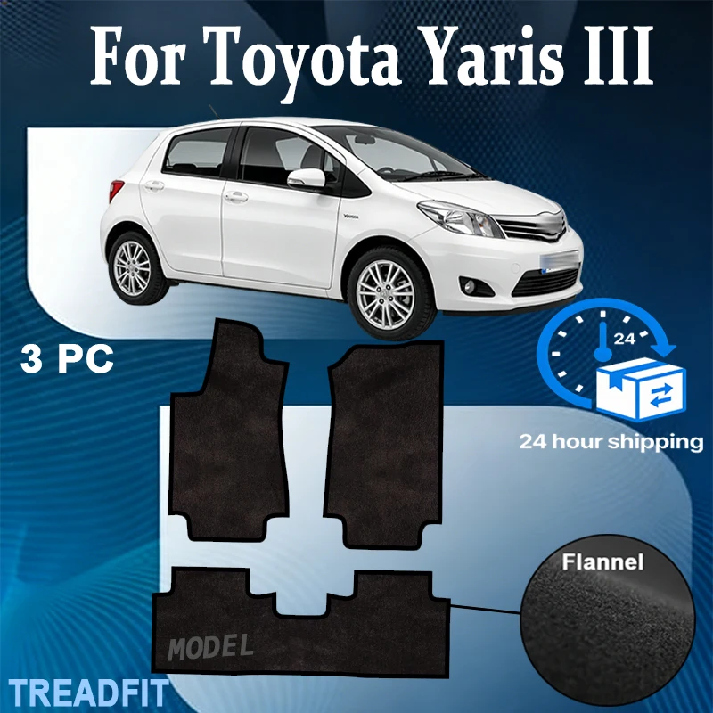 

Nylon Velour mats set for Toyota Yaris III petrol (2011 2012 2013 2014 2015 2016 2017 2018 2019) -Black