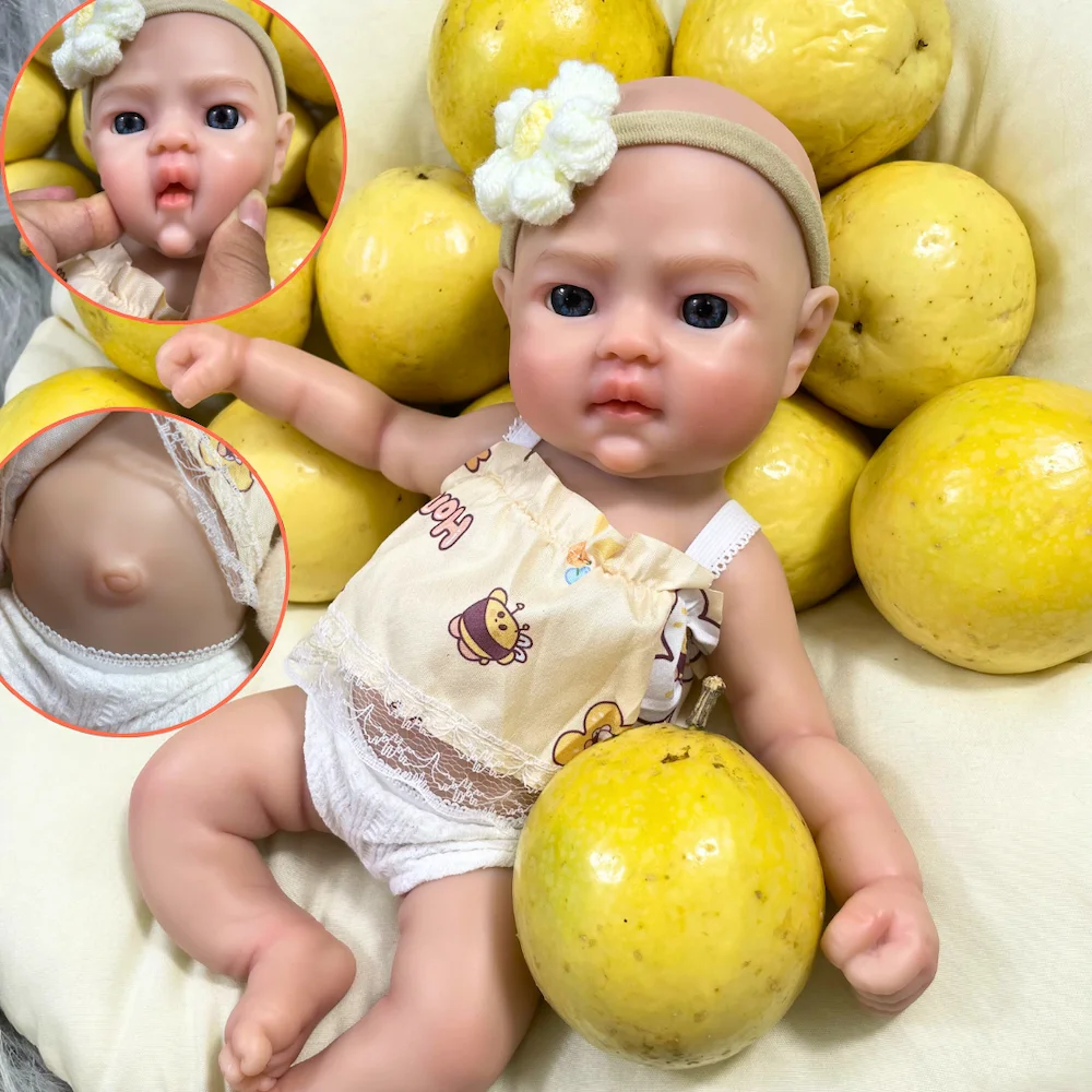 

Новая твердая силиконовая кукла для лица Reborn Tina, мини 13-дюймовая моющаяся силиконовая кукла для девочек, подарок на день рождения и Рождество