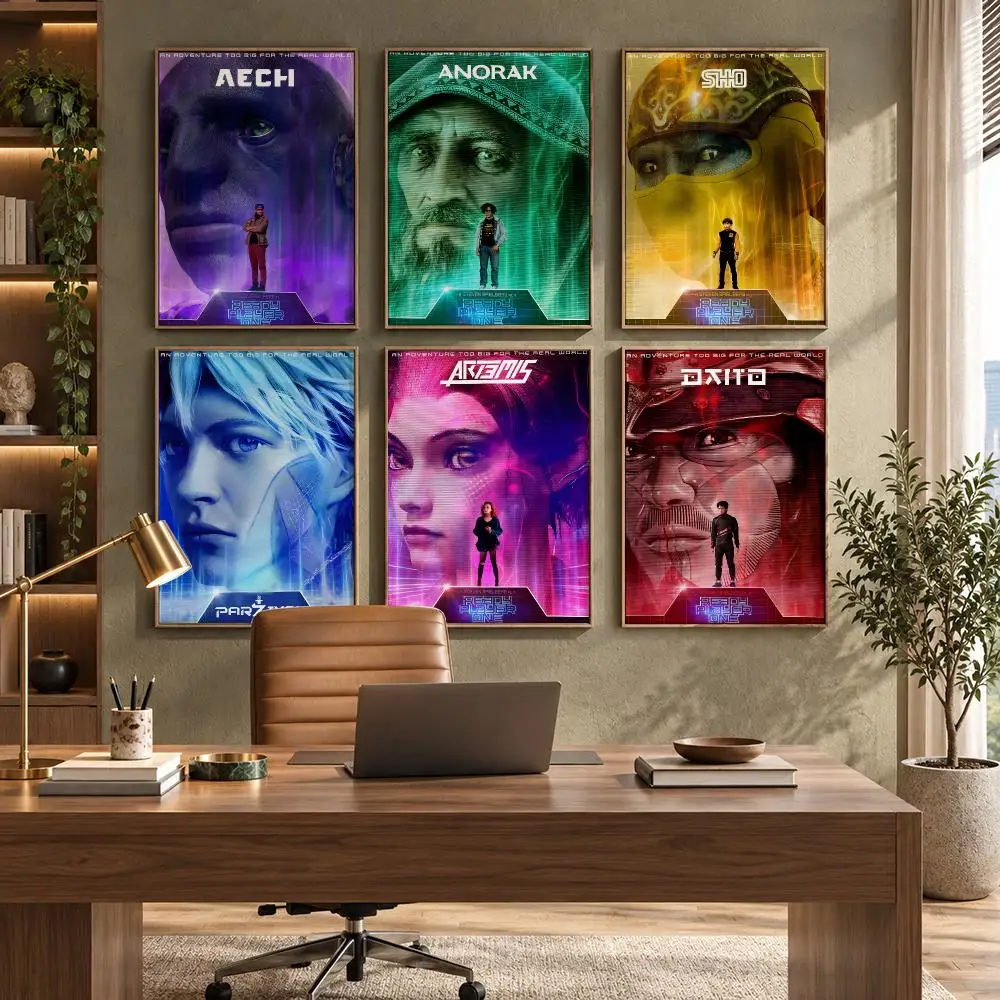 R-Ready Player One Poster High-Quality Waterproof Wall Decal for Study, Living Room & Garage, Great Gift for Fans