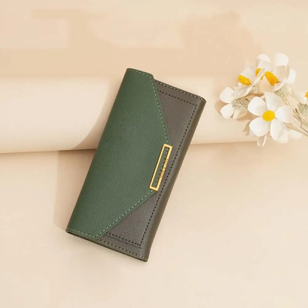 

Fashion PU Leather Envelope Wallets Korean Style Portable Women Long Clutch Bag Multifunctional Coin Purse Change Bag Female