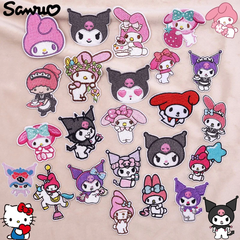 

Fashion Trend Sanrio Kuromis Delicate Anime Melodies Embroidery Cartoon Clothing Thermal Stickers Patch on Clothes DIY Garment