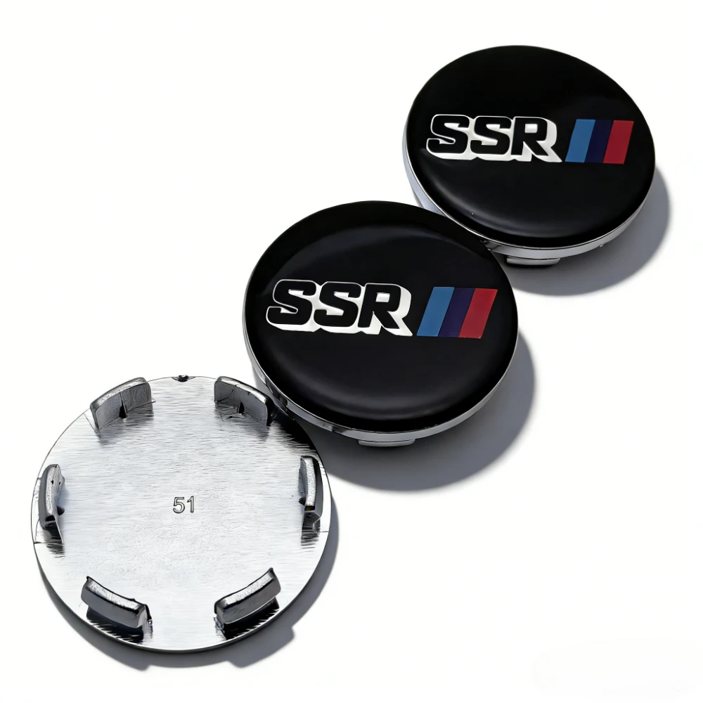4x 51mm SSR Schwarz Nabendeckel Radkappen Nabenkappen – Bild 3
