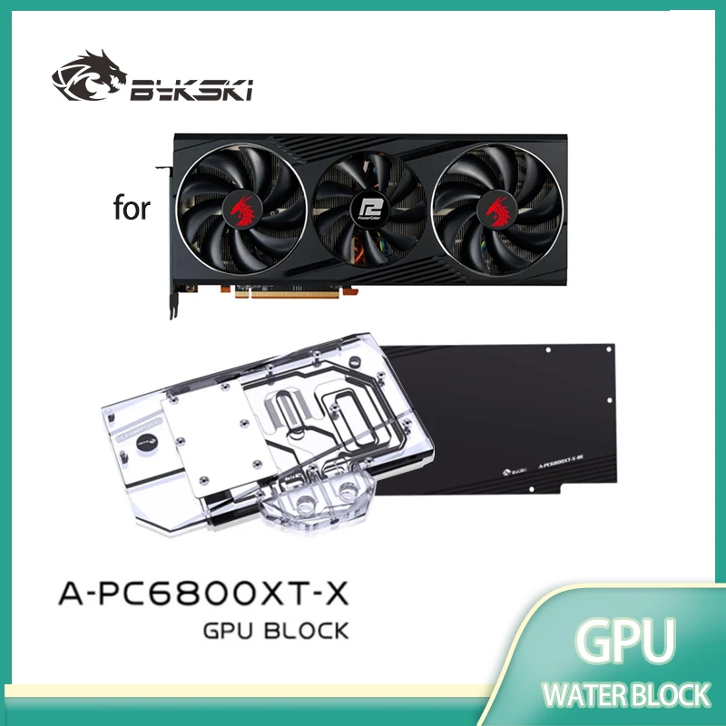 

Водяной блок графического процессора Bykski A-PC6800XT-X для Powercolor Radeon RX 6800 XT Super Edition с охлаждением/радиатором видеокарты Red Dragon