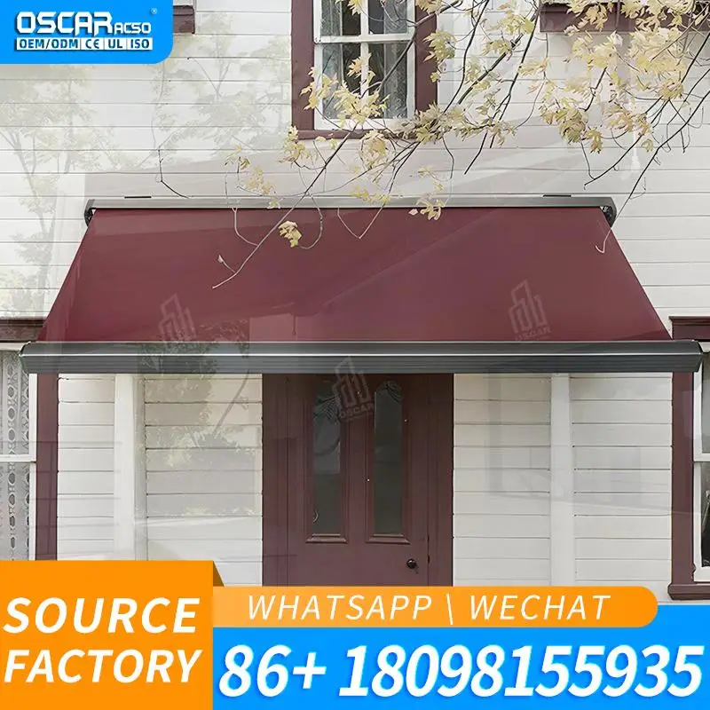 Outdoor Motorized  with LED Light for Patio Deck Garden SolarPowered Portable Shade Shelter Retractable Awning