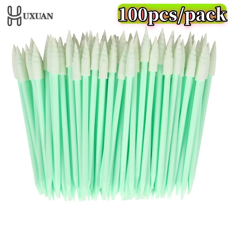 100 unids/pack pequeños puntas puntiagudas cabeza de tela hisopo de limpieza pelusa sin polvo palos para placa PCB electrónica cámara de área pequeña óptica