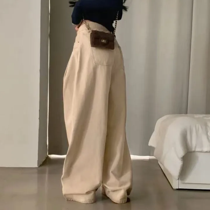 Pantalones de pierna ancha informales elegantes para mujer, pantalones holgados favorecedores de calle, ropa de trabajo neutra, pantalones largos de verano con cintura l