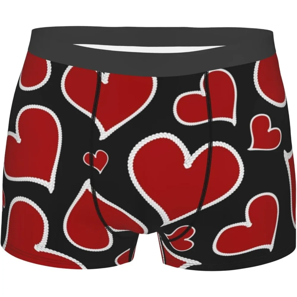 

Мужское нижнее белье с сердечками на День святого Валентина, мужские трусы-боксеры, нижнее белье для мужчин
