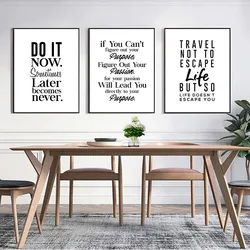 Wall Art Poster Paintings Wall Decor Motivational Art Prints Black and White Quotes Minimalist Positive Words Home Decoration