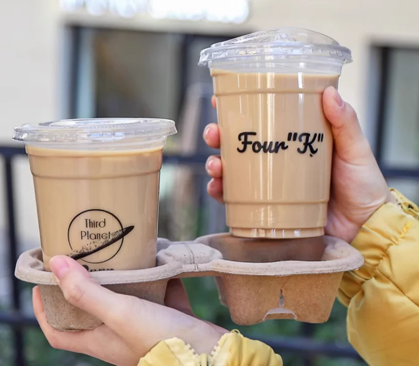 12온스 14온스 16온스 일회용 스무디 PET 눈꽃빙수 컵 투명 플라스틱 U자형 버블 보바 밀크티 컵 뚜껑 포함