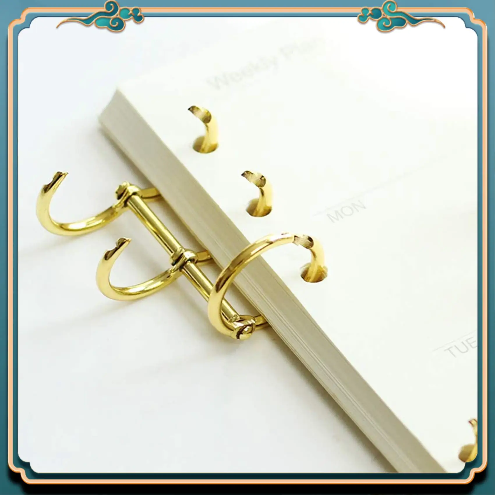 ABJG-24 Pcs 3 Ring Book Rings Leaf Binders Office Book Rings Snap Split Hinged 20Mm Inner Diameter Book Ring Gold