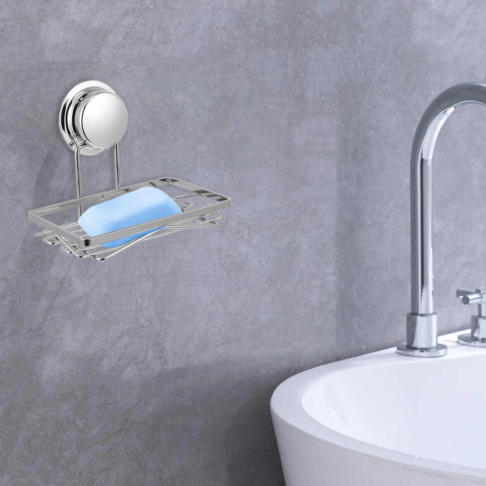 

Suction Cup Rack Soap Stainless Steel Holders Wall Mount Container Wall-hanging Mounted Stand Storage Shower