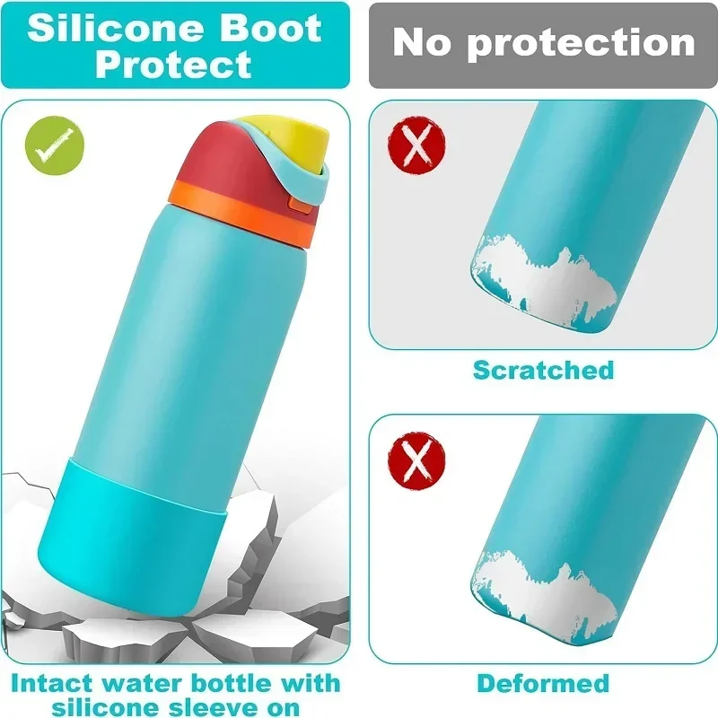 Silicone Water Bottle Boot for Owala 24oz 32oz 40oz, Anti-Slip Protective Sleeve Bottom Bumper Protector for FreeSip,Twist,Flip