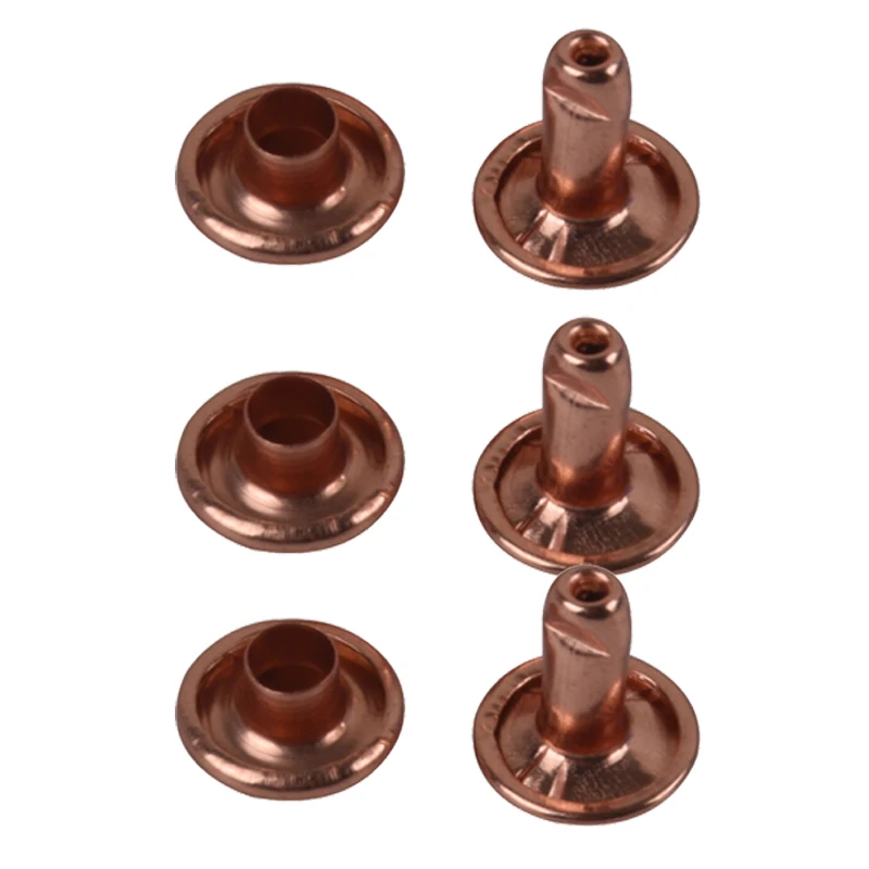 9x9mm Rose Gold Double Cap Rivet Metal Rivet for Bag DIY Making