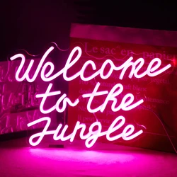 Welcome to the Jungle Neon Custom Made Sign Wall Decor LED Light for Entryway Front Porch Bedroom Home Party Wedding Kids Gift