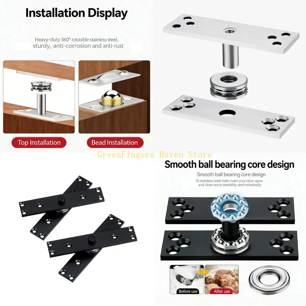 

F68D Комплект из 2 металлических поворотных петель, безопасных для коммерческого использования.