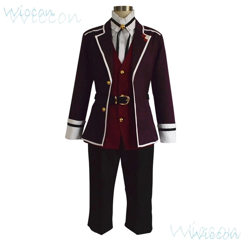 Anime Sakamaki Kanato Cosplay Costume Game DIABOLIK LOVERS School Uniform Wig Prop Set Necklace Party Role Play Outfit for Men