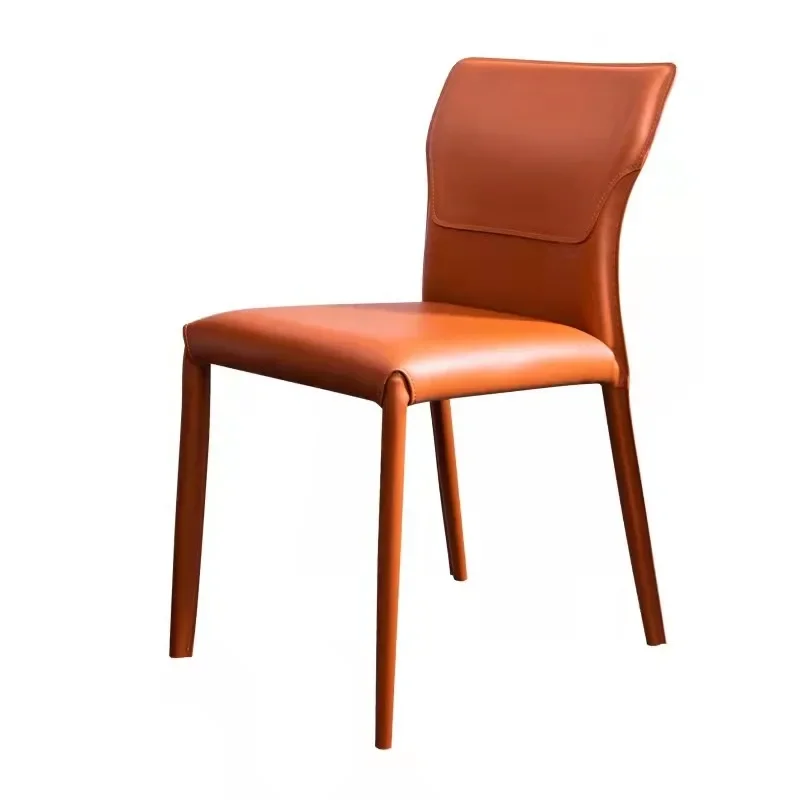 Italian minimalist saddle leather dining chair