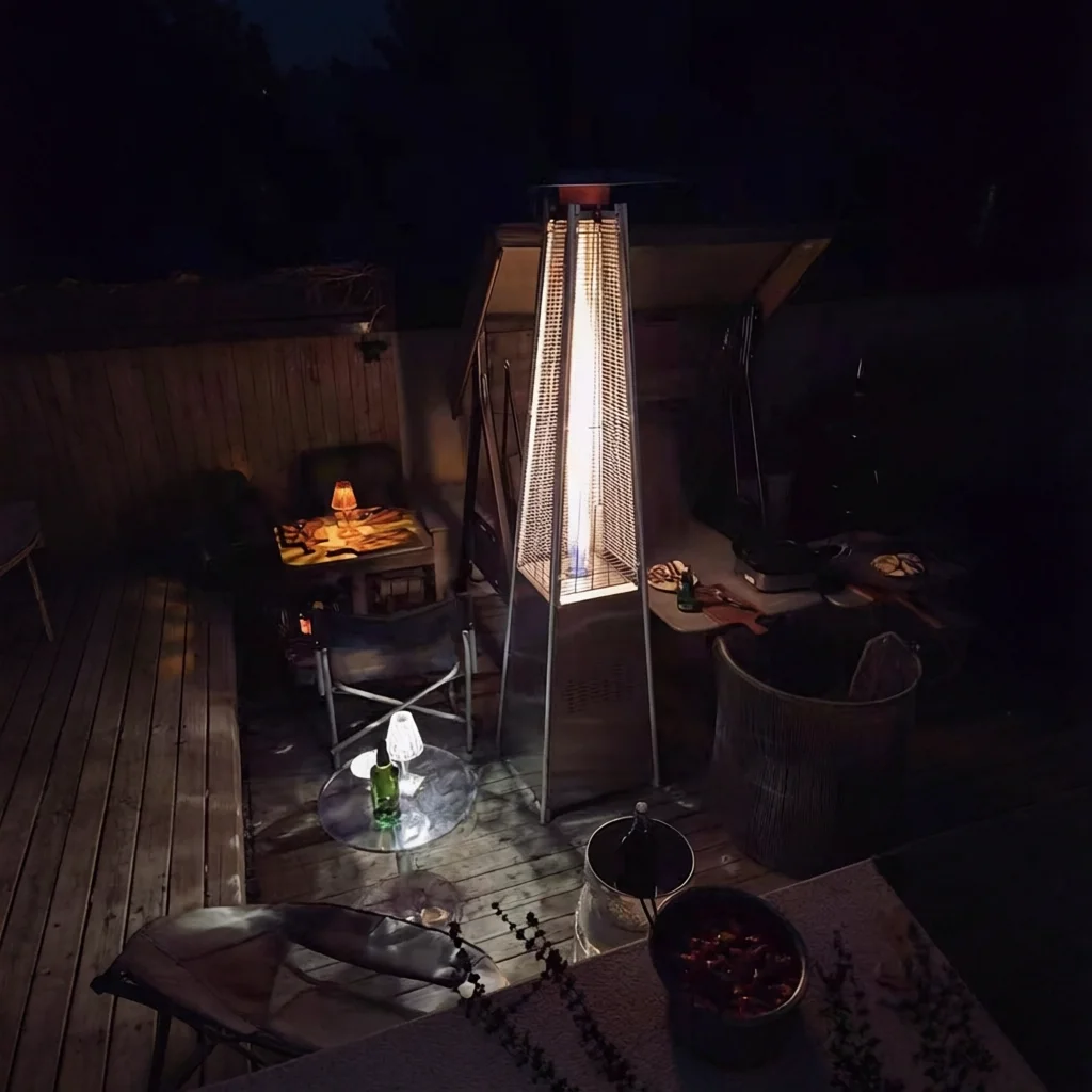 Efficient Tower Glass Tube Propane Gas Heater Stove Multifunctional Freestanding Infrared Outdoor Patio Heater