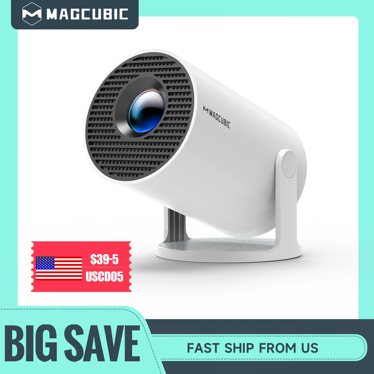 Magcubic HY300 Android 11 260ANSI Проектор Allwinner H713 720P 1080P 4K HD 180 °   гибкий портативный домашний кинотеатр BT5.0 на открытом воздухе