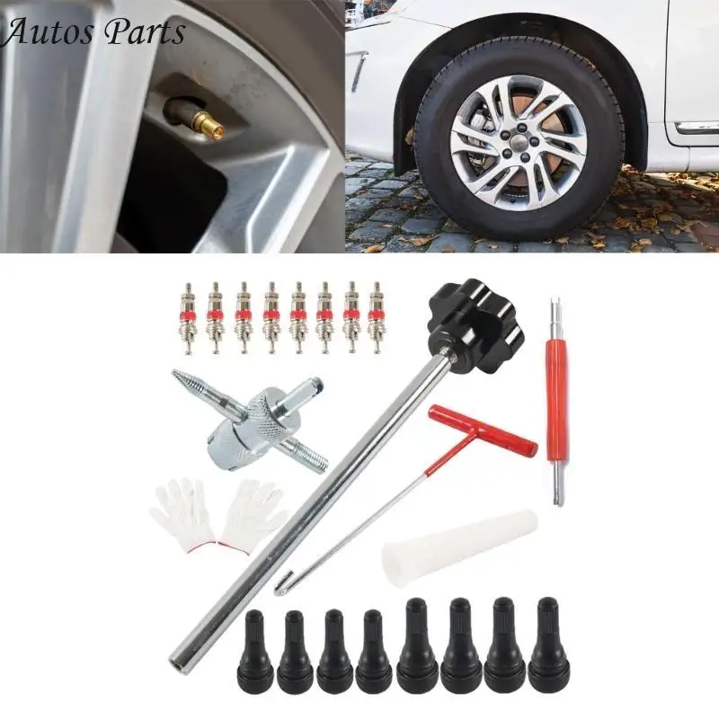 

57BA Universal Tire Valves Change Tool Repair Set Tire Valves Stem Cores Replacement Tool for Replacing Leaky Valves