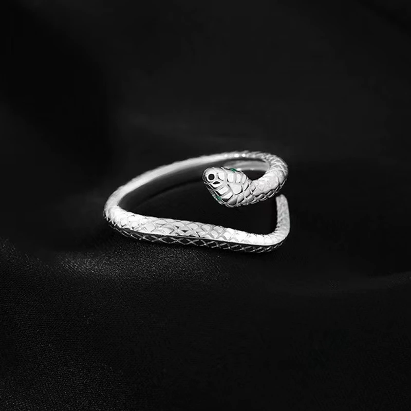 925 Sterling Silver Snake Ring Temperament Fine Animal Shape Ring Birthday Gift For Women\'s Exquisite Fashion Jewelry