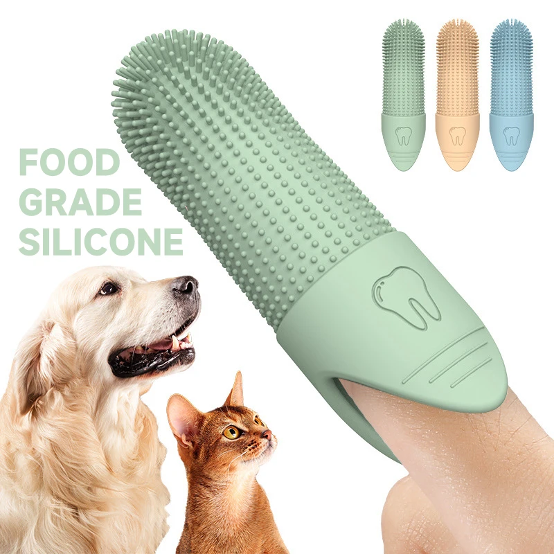 

Dog Toothbrush, 360° Cleaning Finger Toothbrush for Dogs, Food Grade Silicone Dog Finger Toothbrush for Dogs & Cats Dental Care